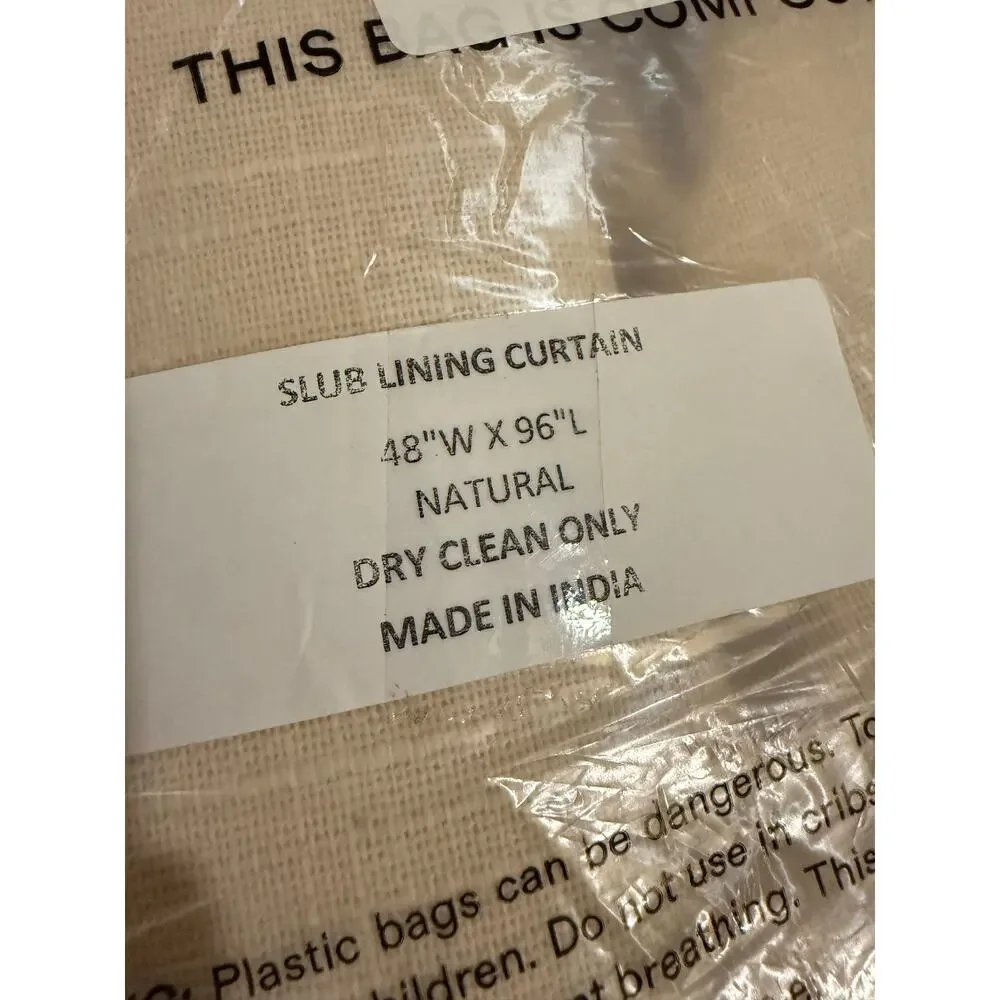 NEW Quince Cotton Slub Room Darkening Curtain 48x96 Natural Textured SET $280